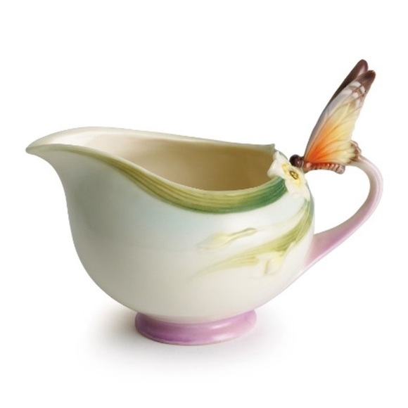 RARE Franz Porcelain Collection "Papillon Butterfly" Creamer & Sugar Set - Picture 3 of 11